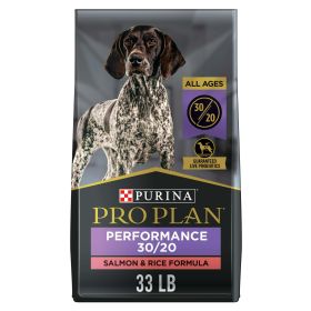 Purina Pro Plan Performance 30/20 for Dogs of All Ages Salmon Rice, 33 lb Bag