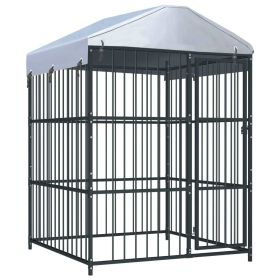 Outdoor Dog Kennel with Roof 59.1"x59.1"x82.7"