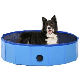 Foldable Dog Swimming Pool Blue 31.5"x7.9" PVC