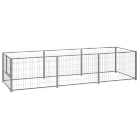 Dog Kennel Silver 32.3 ft² Steel