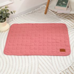Autumn And Winter Pet Mat Cat For Common Dogs Thick And Comfortable Pet Products (Option: Waffle Pet Pad Pink-50x40cm)