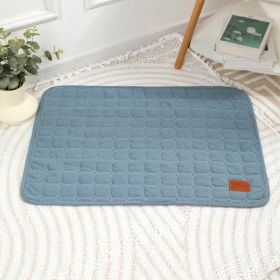 Autumn And Winter Pet Mat Cat For Common Dogs Thick And Comfortable Pet Products (Option: Waffle Pet Pad Blue-50x40cm)