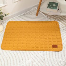 Autumn And Winter Pet Mat Cat For Common Dogs Thick And Comfortable Pet Products (Option: Waffle Pet Pad Yellow-50x40cm)