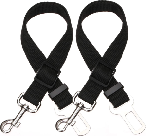 2pcs Pet Dog Cat Car Seat Belt Safety Leash Vehicle Seatbelt Harness (Specification (L * W): 2pcs, colour: black)
