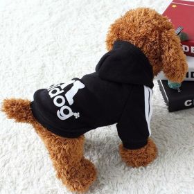 Two Legged Cotton Warm Dog Hoodie (Color: Black, size: S)
