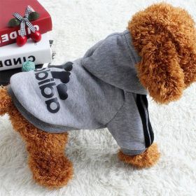 Two Legged Cotton Warm Dog Hoodie (Color: grey, size: L)