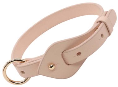 Pet Life 'Ever-Craft' Boutique Series Adjustable Designer Leather Dog Collar (Color: Pink, size: small)