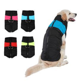 Windproof Dog Winter Coat Waterproof Dog Jacket Warm Dog Vest Cold Weather Pet Apparel  for Small Medium Large Dogs (Color: Blue, size: L)