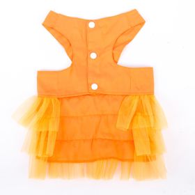 Pet Skirt Comfortable Breathable Dog Strap Gauze Skirt (Option: Orange-L)